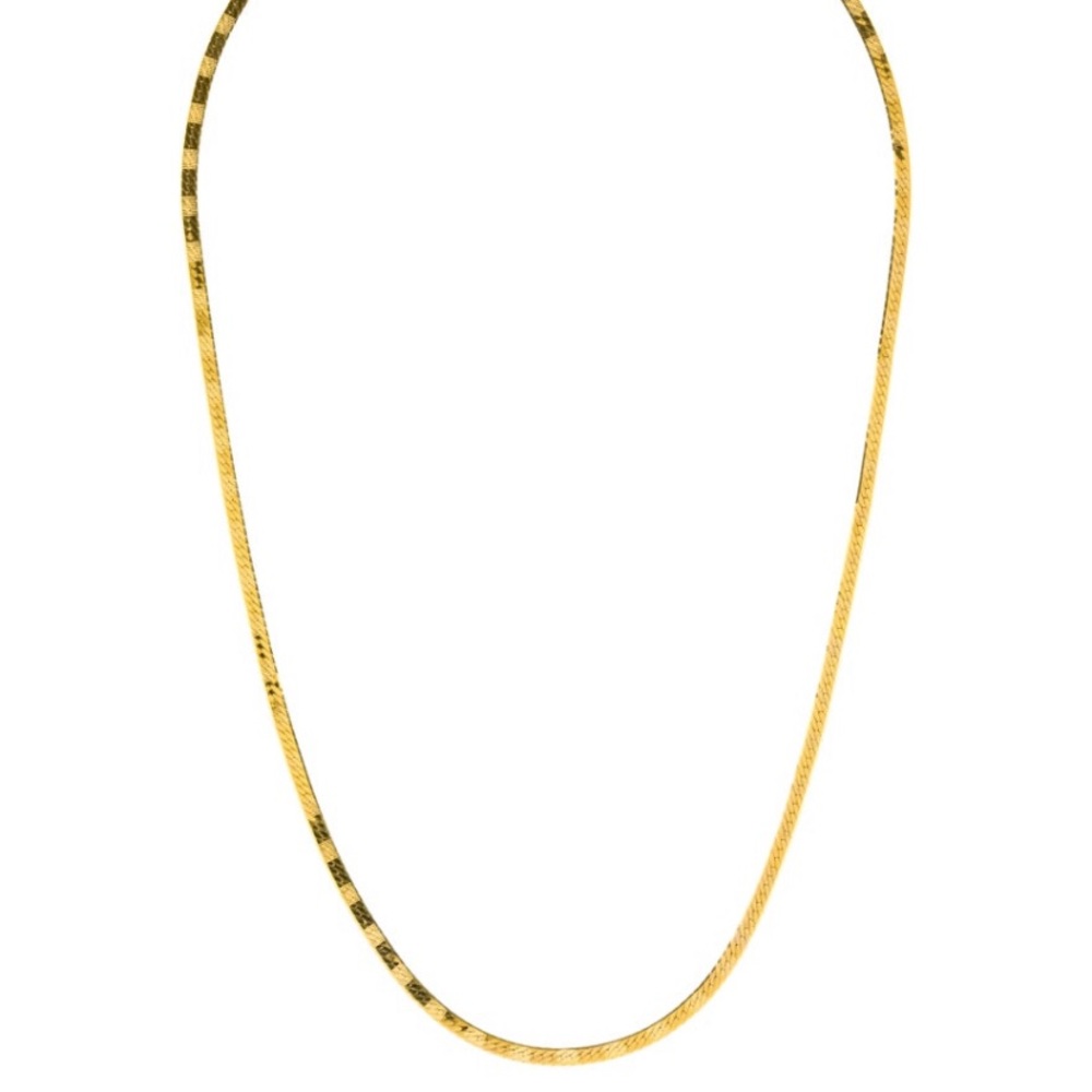 14k Gold Herringbone Chain Necklace 18”